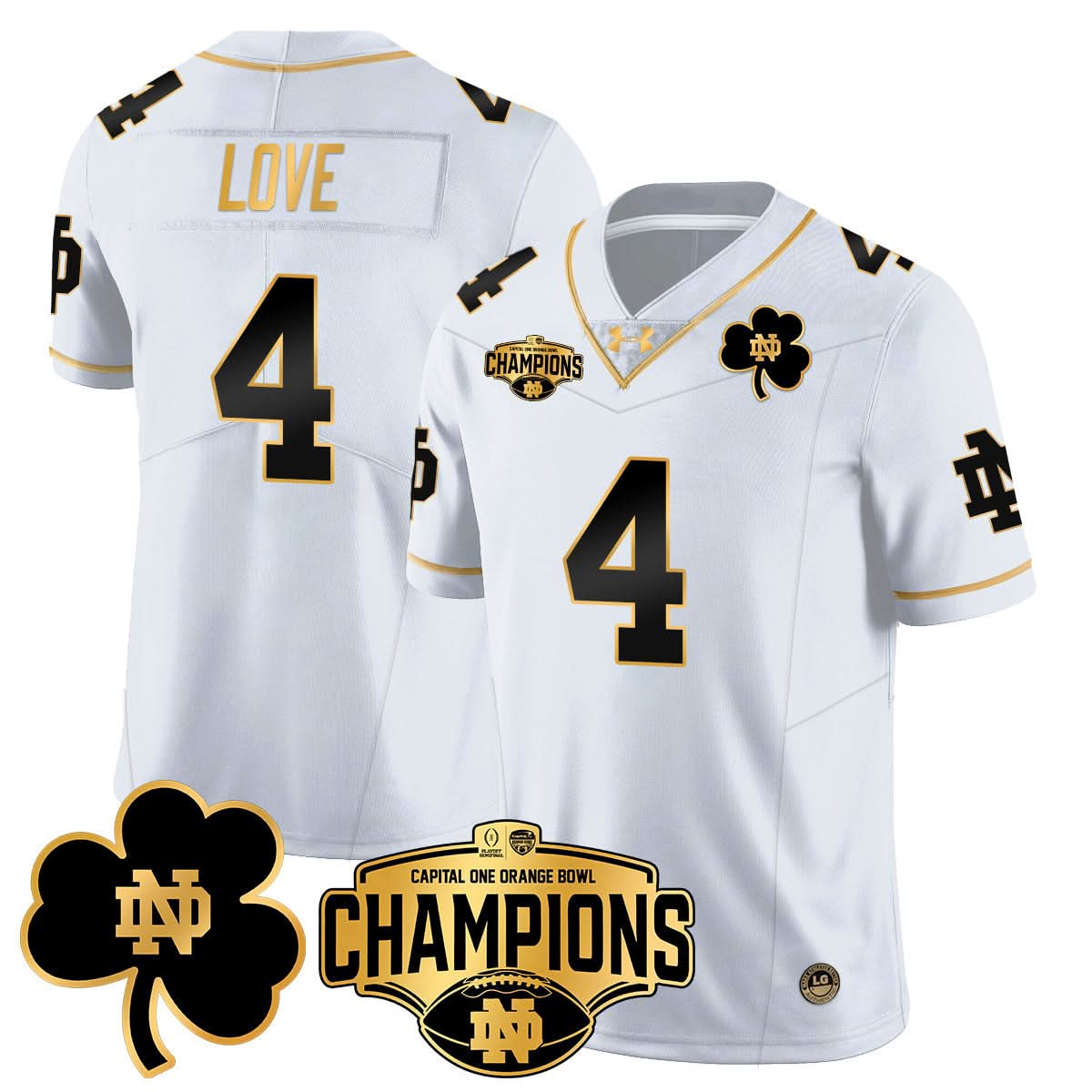 Notre Dame Fighting Irish 2025 Orange Bowl Champions Jersey N5 - All Stitched