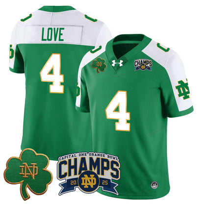Notre Dame Fighting Irish 2025 Orange Bowl Champions Jersey N6 - All Stitched