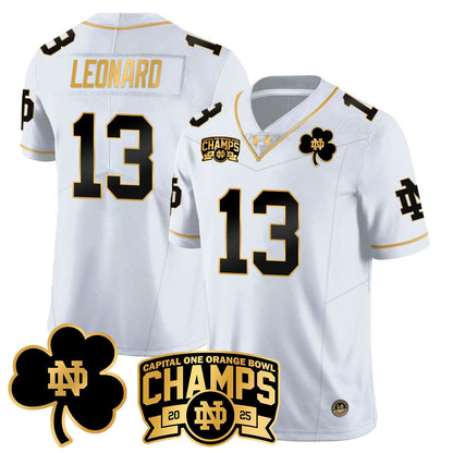 Notre Dame Fighting Irish 2025 Orange Bowl Champions Jersey N6 - All Stitched