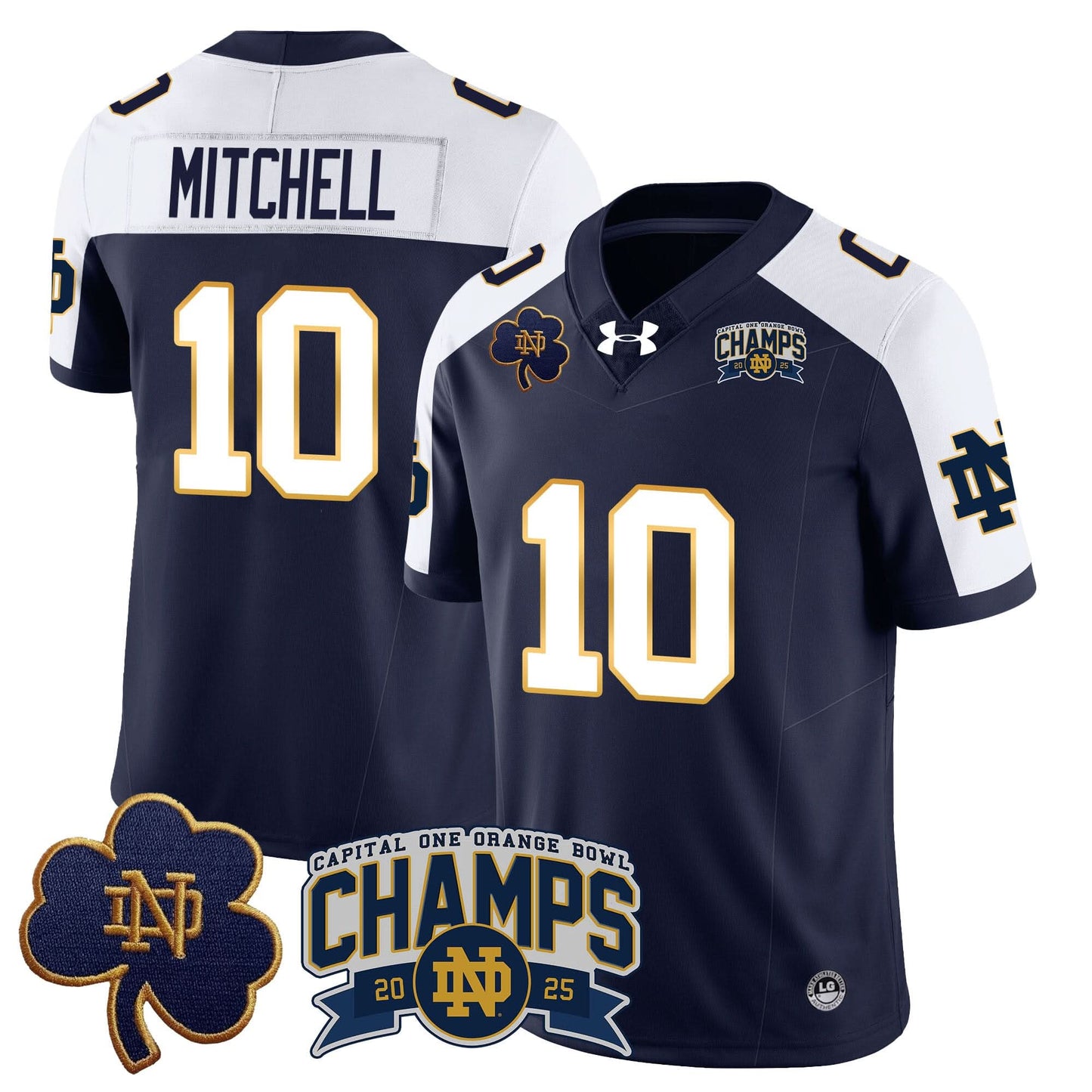 Notre Dame Fighting Irish 2025 Orange Bowl Champions Jersey N6 - All Stitched