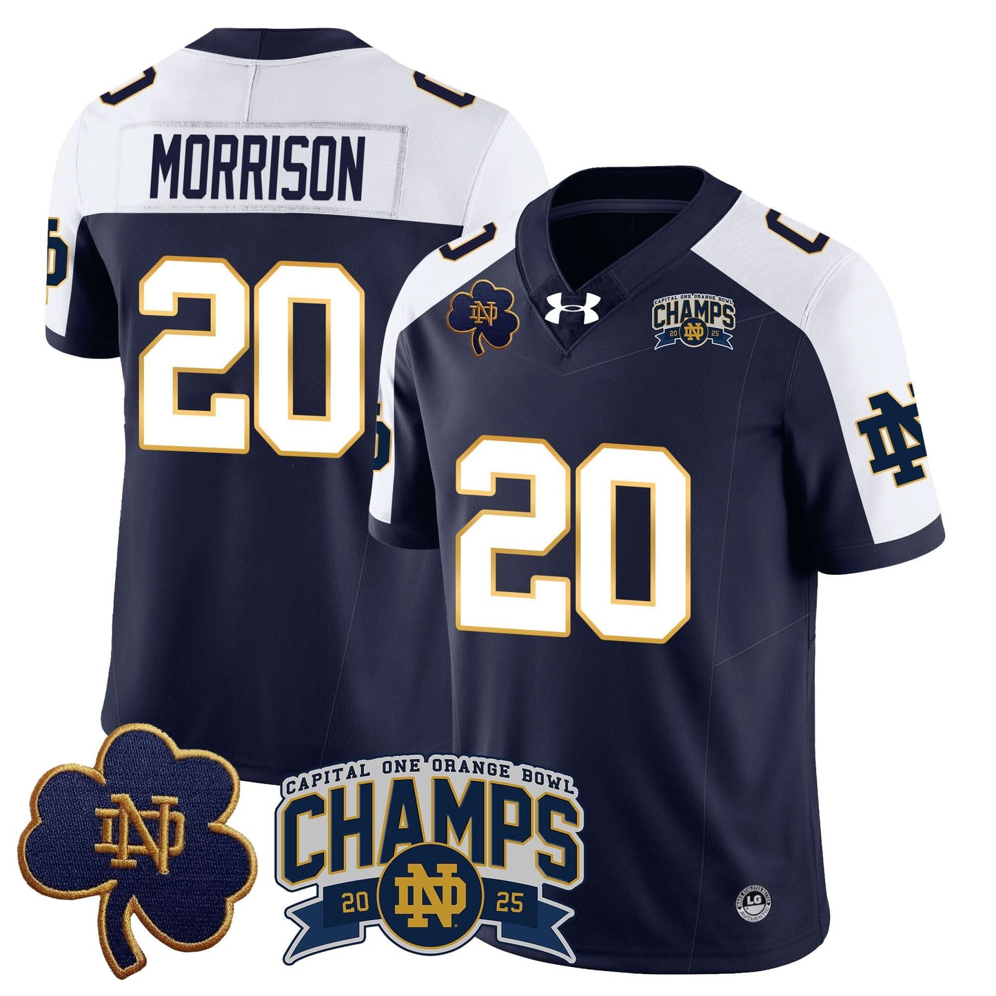Notre Dame Fighting Irish 2025 Orange Bowl Champions Jersey N6 - All Stitched