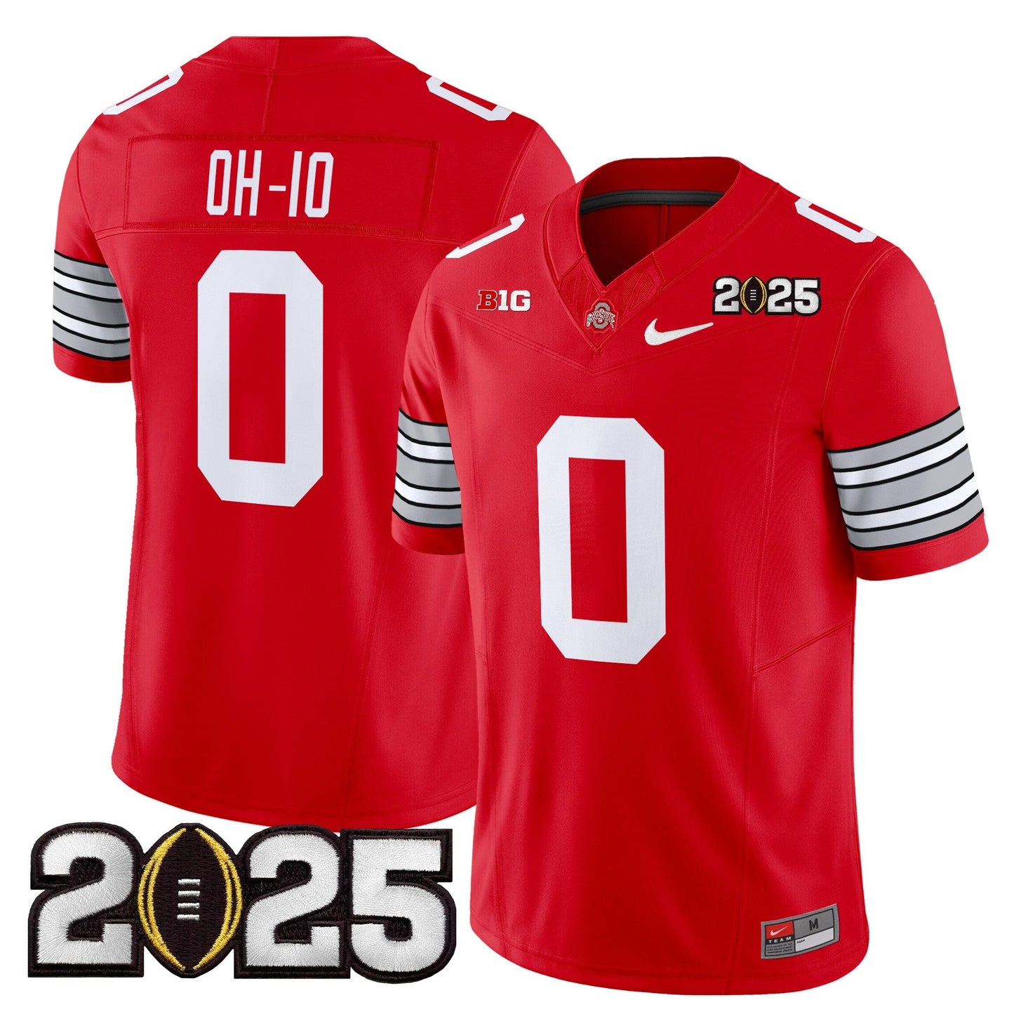 Men's Ohio State Buckeyes 'Heritage Stripe' 2025 CFP Final Patch Vapor Limited Jersey - All Stitched