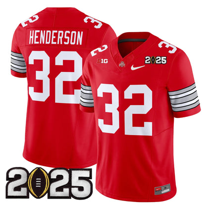 Men's Ohio State Buckeyes 'Heritage Stripe' 2025 CFP Final Patch Vapor Limited Jersey - All Stitched