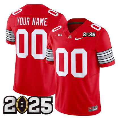 Ohio State Buckeyes 'Heritage Stripe' 2025 CFP Final Patch Vapor Limited Custom Jersey - All Stitched