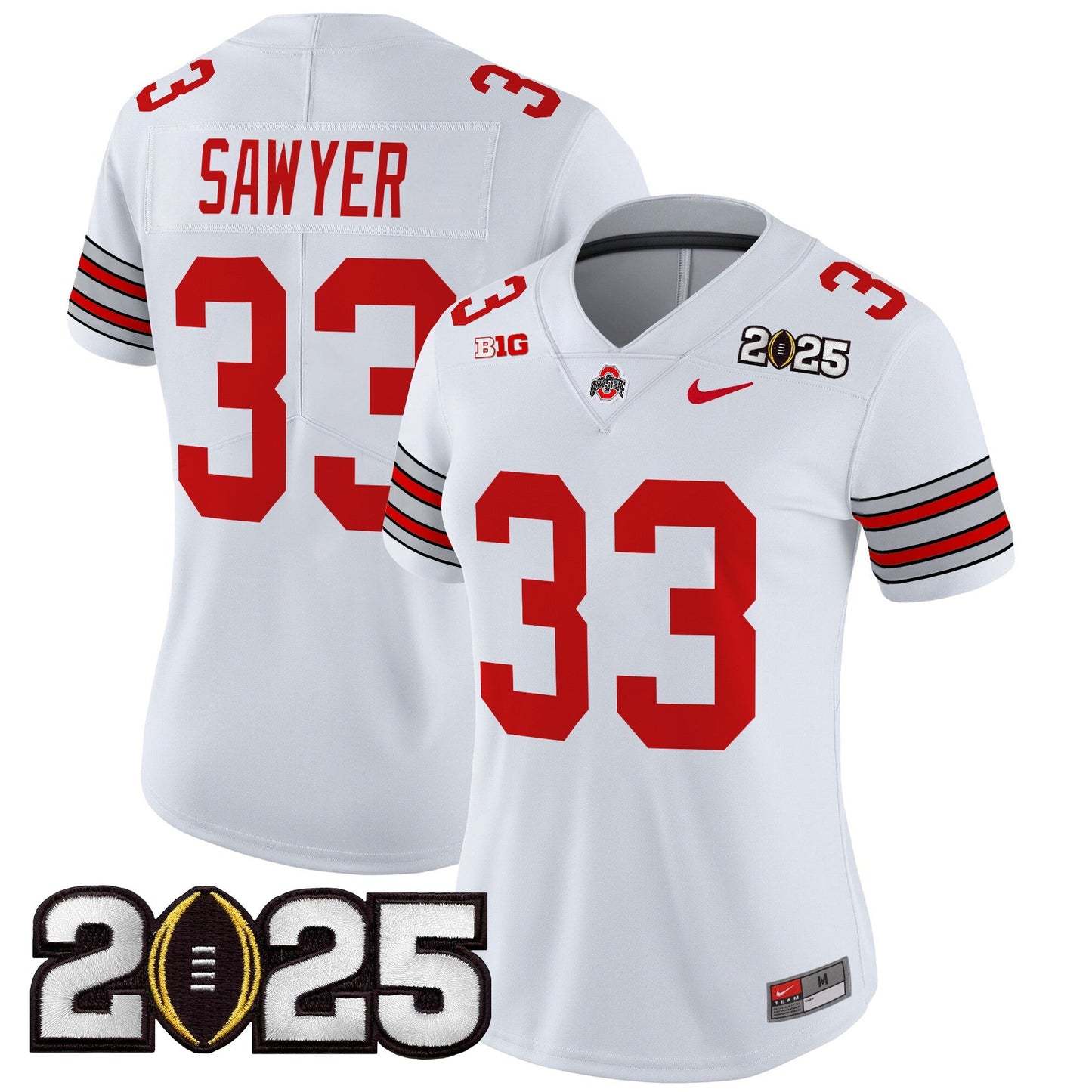 Women's OSU 'Heritage Stripe' 2025 CFP Final Patch Vapor Limited Jersey - All Stitched