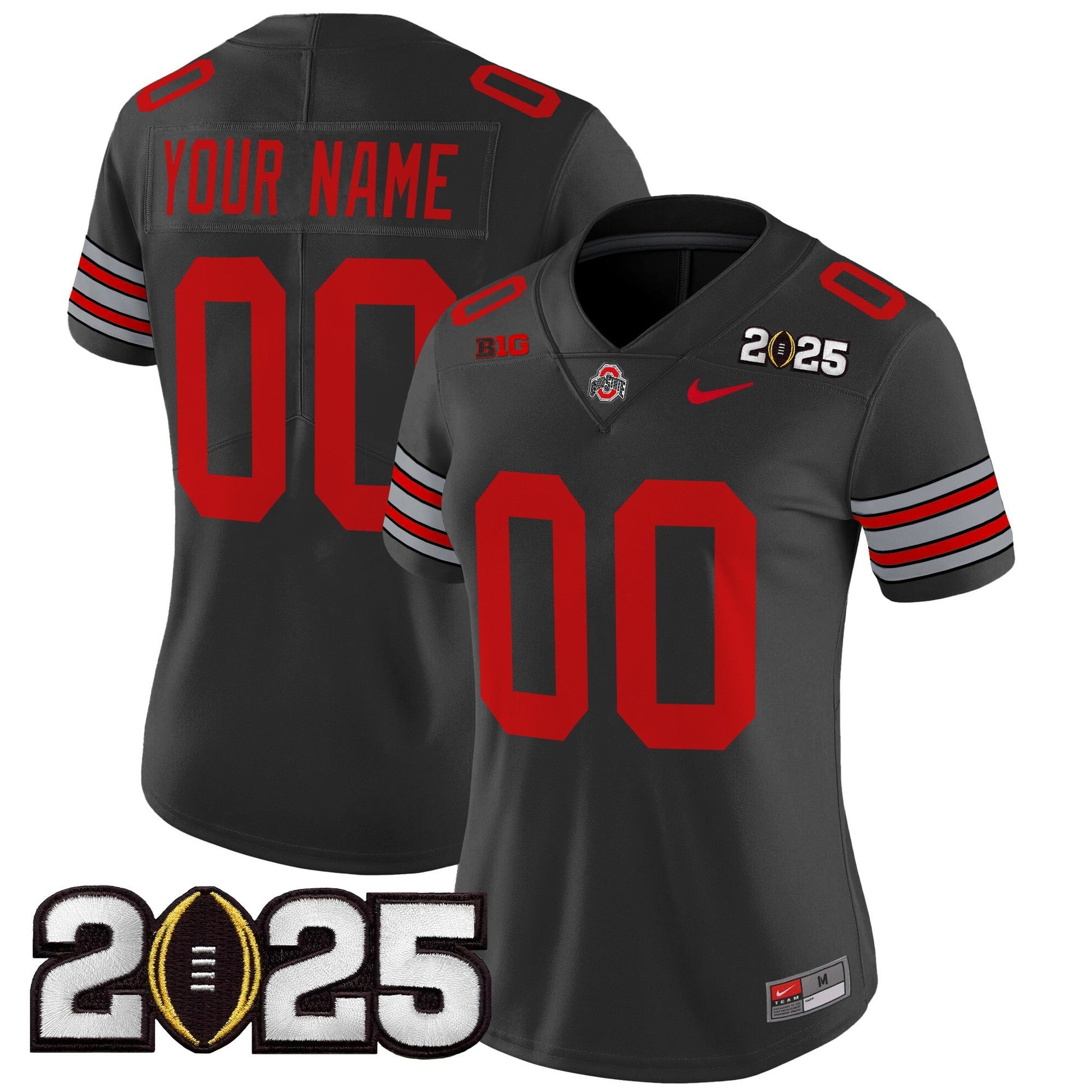 Ohio State Buckeyes 'Heritage Stripe' 2025 CFP Final Patch Vapor Limited Custom Jersey - All Stitched