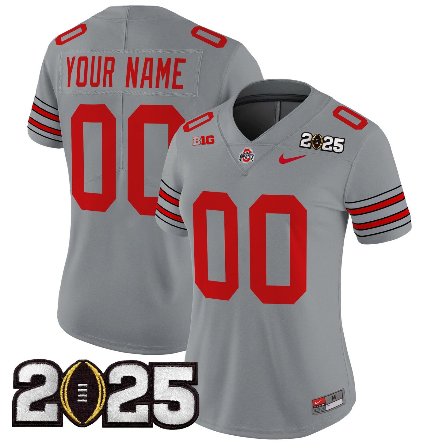 Ohio State Buckeyes 'Heritage Stripe' 2025 CFP Final Patch Vapor Limited Custom Jersey - All Stitched