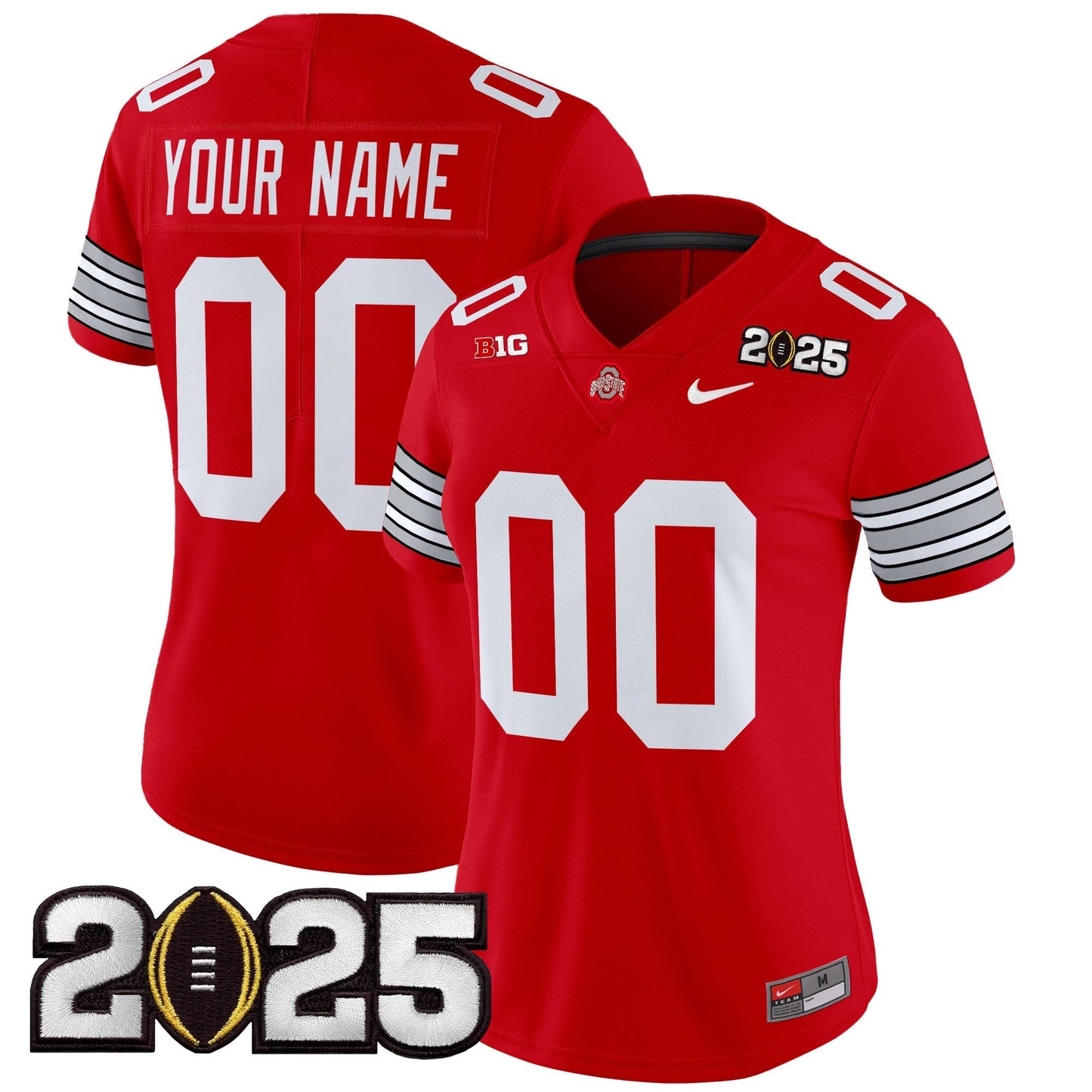 Ohio State Buckeyes 'Heritage Stripe' 2025 CFP Final Patch Vapor Limited Custom Jersey - All Stitched