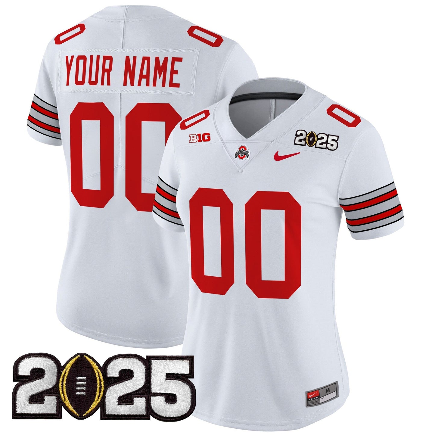 Ohio State Buckeyes 'Heritage Stripe' 2025 CFP Final Patch Vapor Limited Custom Jersey - All Stitched