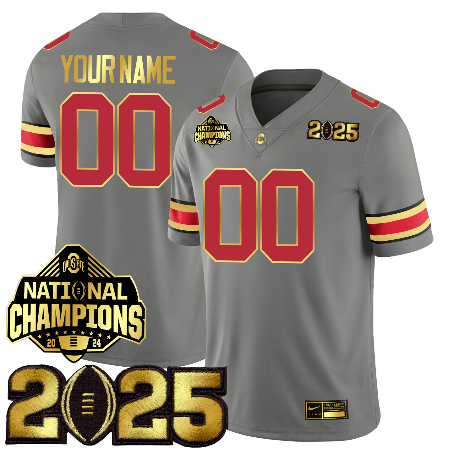 Custom OSU Gold Edition Jersey - CFP Final + National Champions Patch