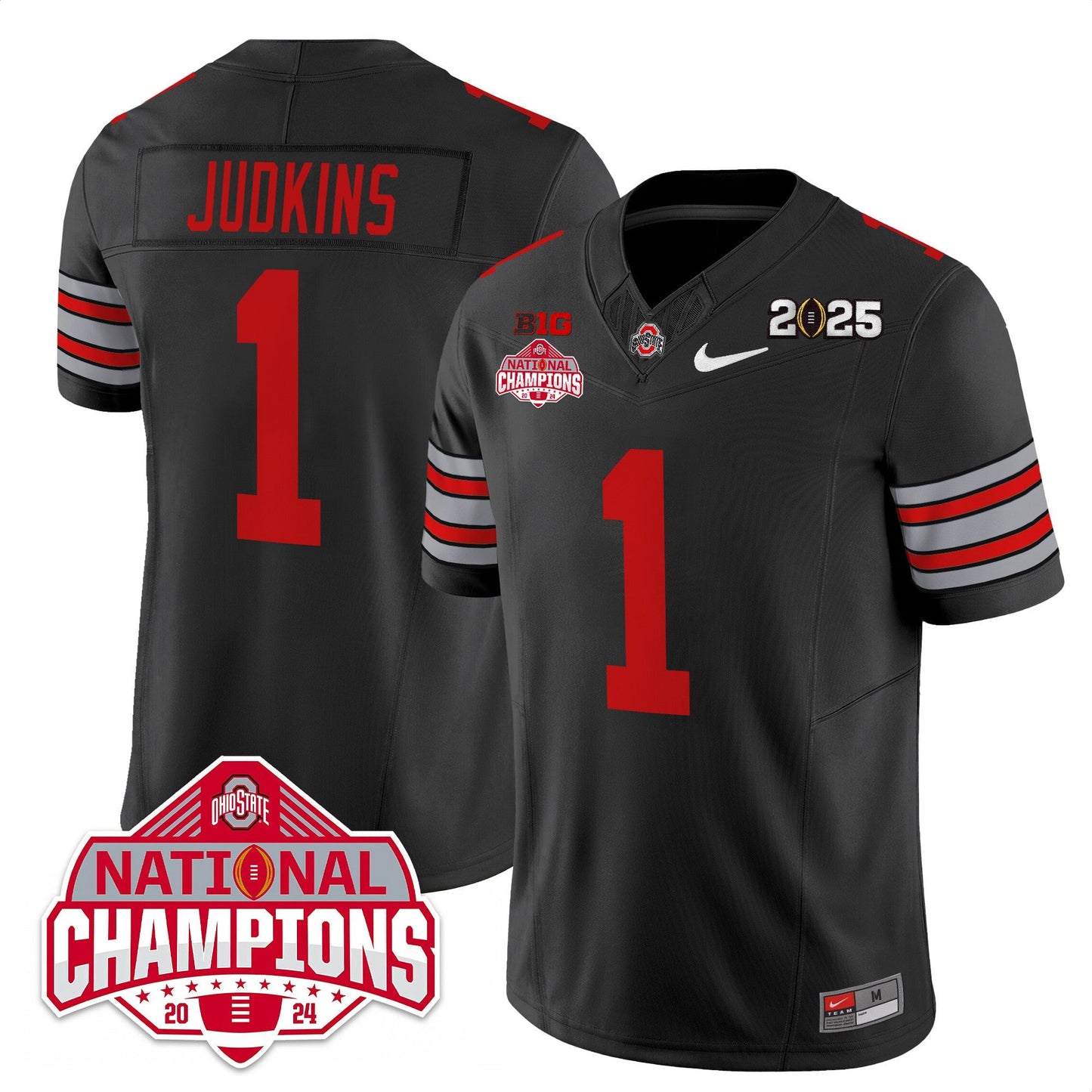 OSU 'Heritage Stripe' 2025 CFP Patch - National Champions Jersey - All Stitched