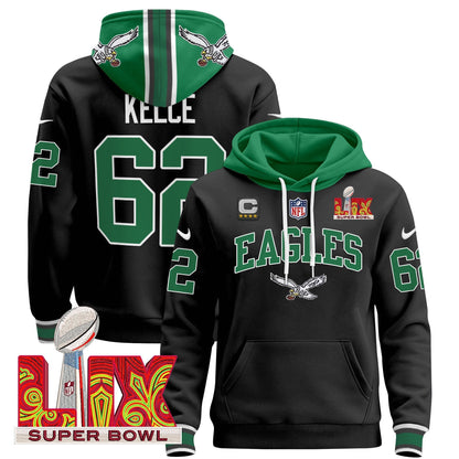 PHI Super Bowl LIX Patch Pullover Hoodie - All Stitched