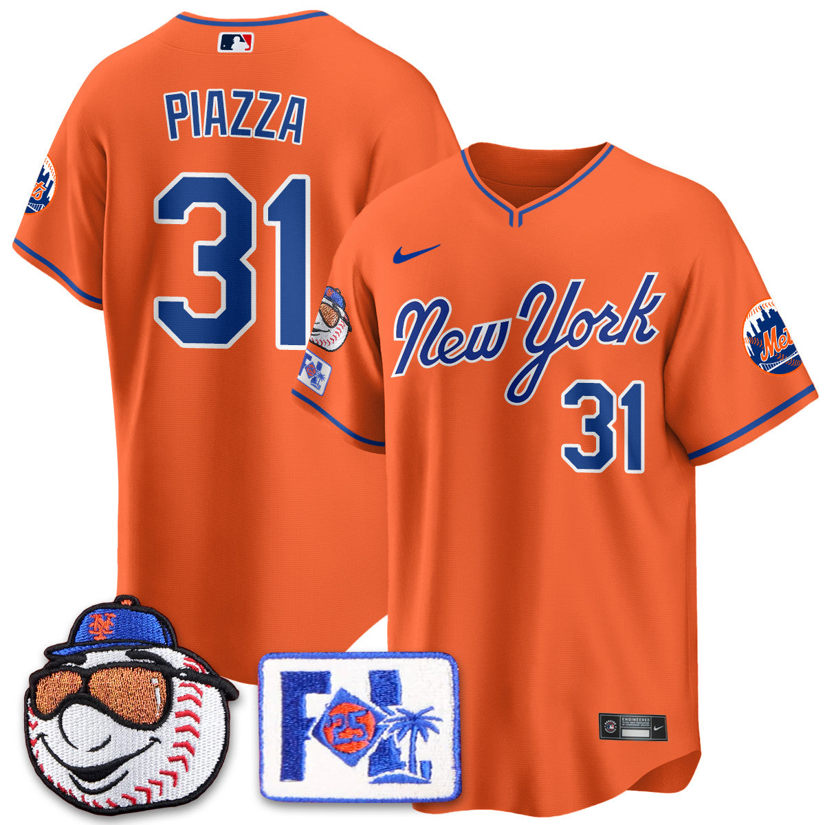 NYM Blue Road 2025 Spring Training Jersey - All Stitched