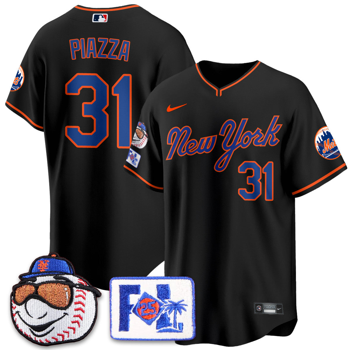 NYM Blue Road 2025 Spring Training Jersey - All Stitched