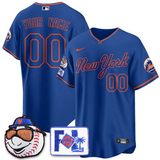 Custom Gender/Name NYM Blue Road 2025 Spring Training Jersey - All Stitched