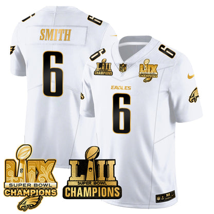 PHI LII-LIX Super Bowl Champions Gold Vapor Limited Jersey N2 - All Stitched