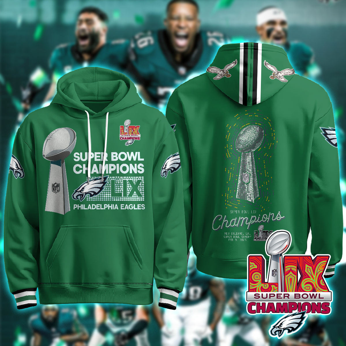 PHI Super Bowl LIX Champions Hoodie