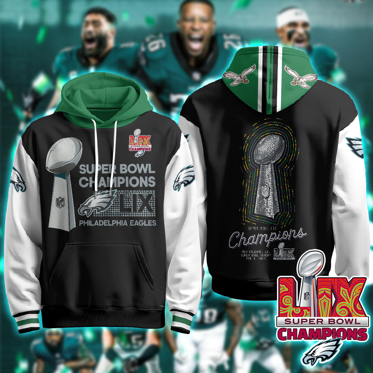 PHI Super Bowl LIX Champions Hoodie