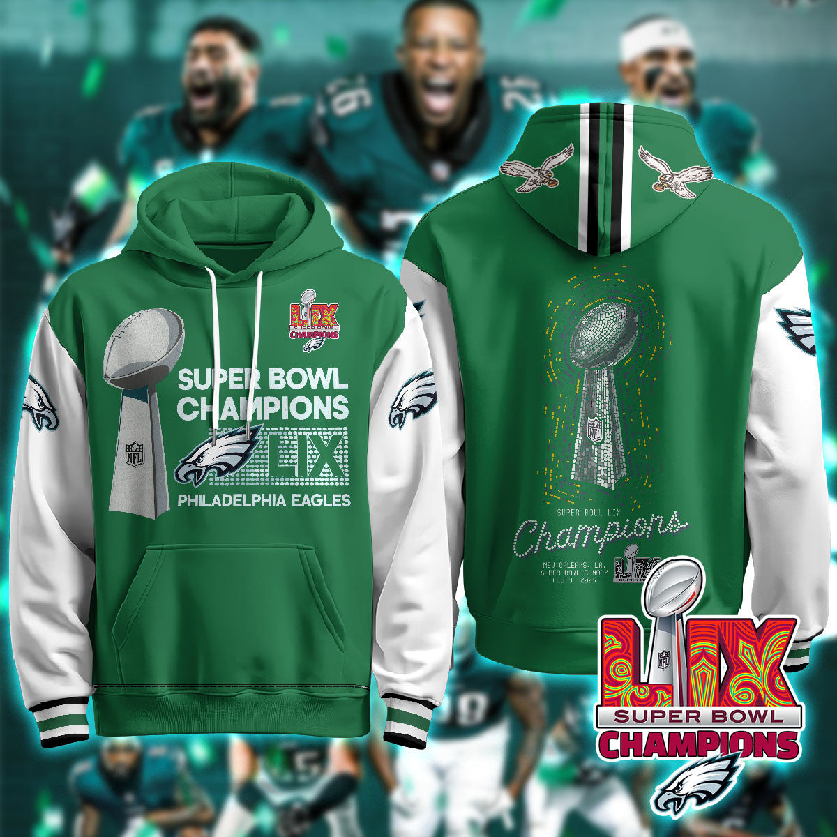 PHI Super Bowl LIX Champions Hoodie