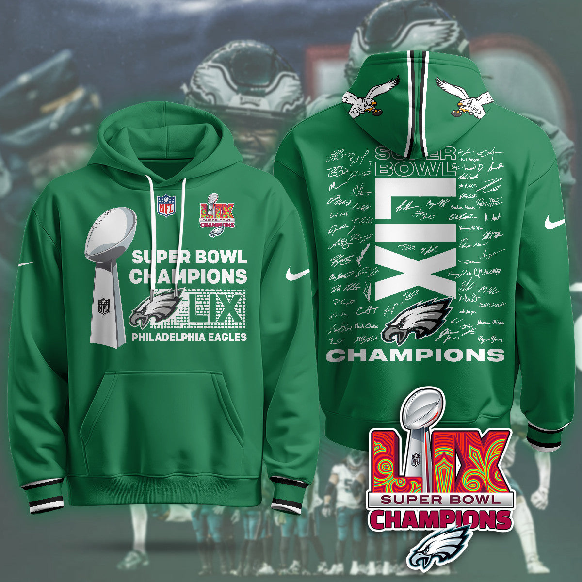 PHI Super Bowl LIX Champions Hoodie