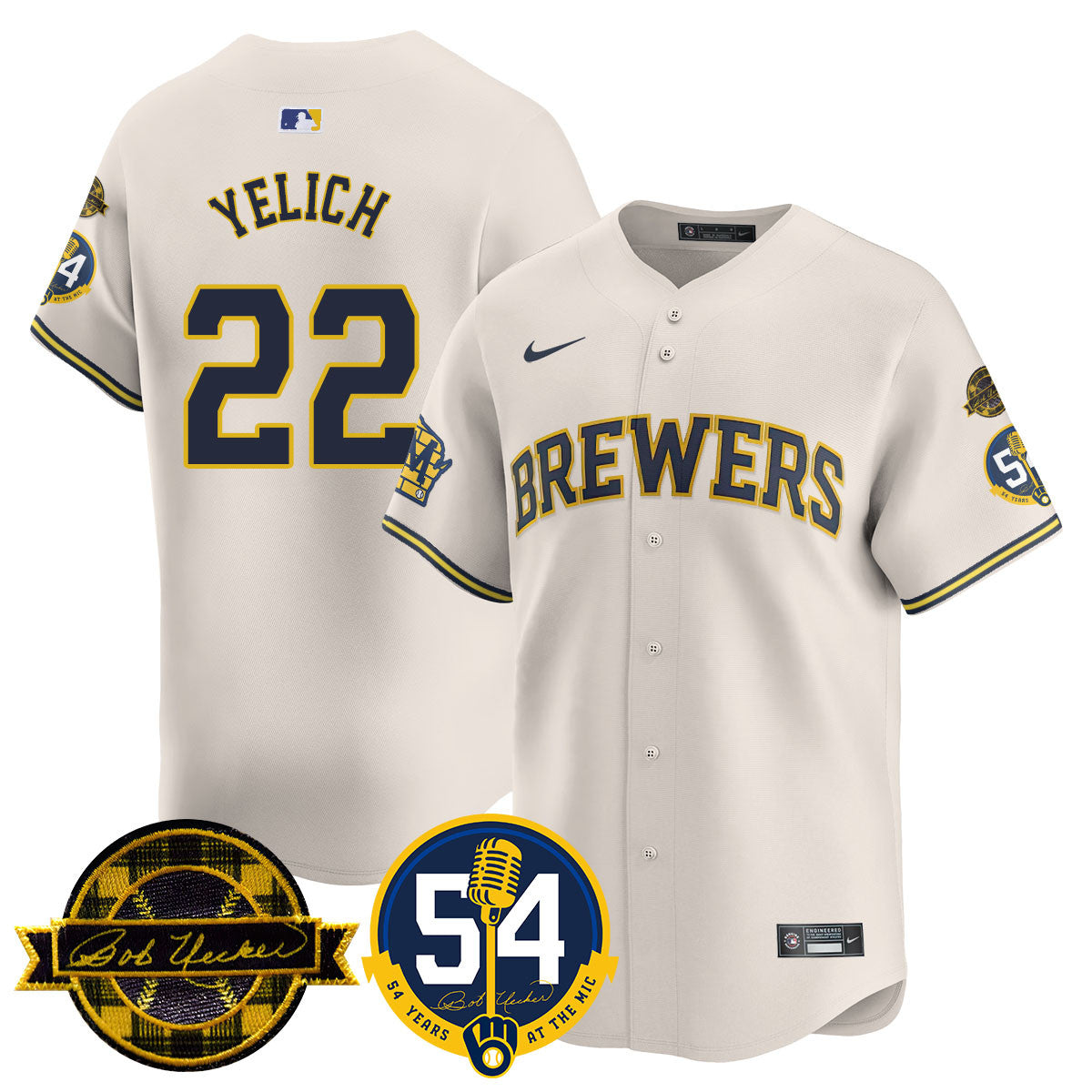 MIL Jersey - Bob Uecker, 54 Seasons for Brewers - All Stitched