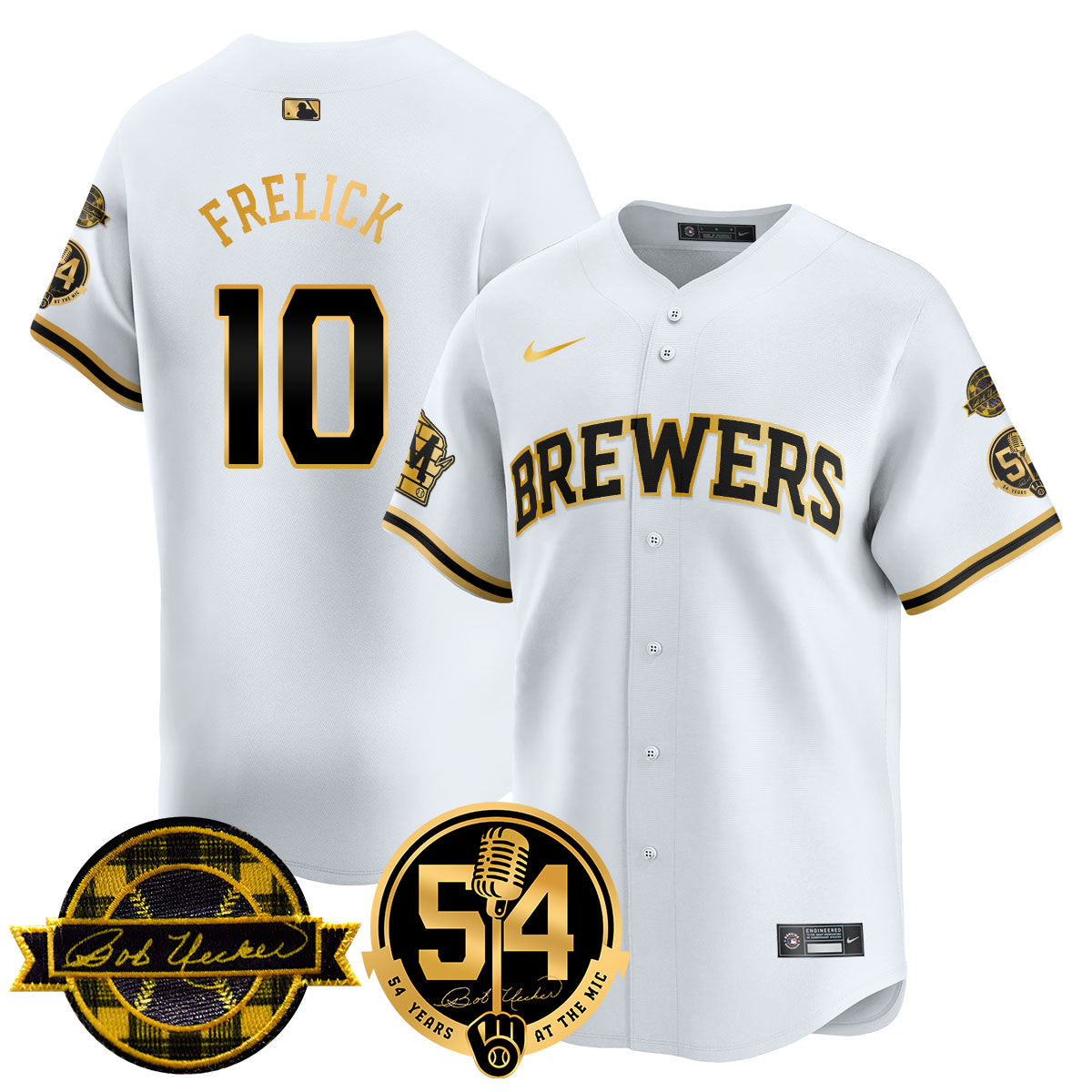 MIL Jersey - Bob Uecker, 54 Seasons for Brewers - All Stitched