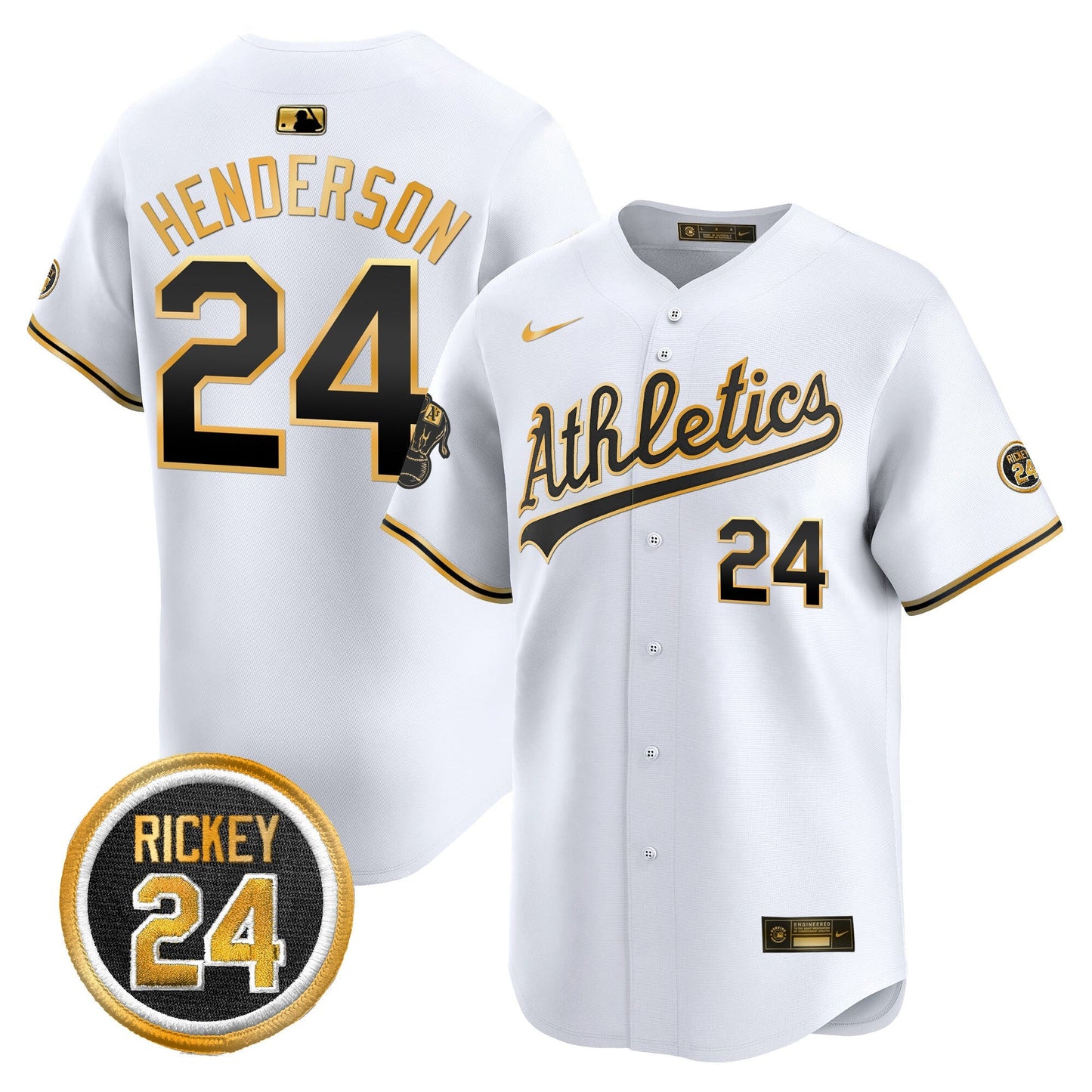 OAK Rickey Henderson Patch Vapor Premier Limited Jersey - All Stitched