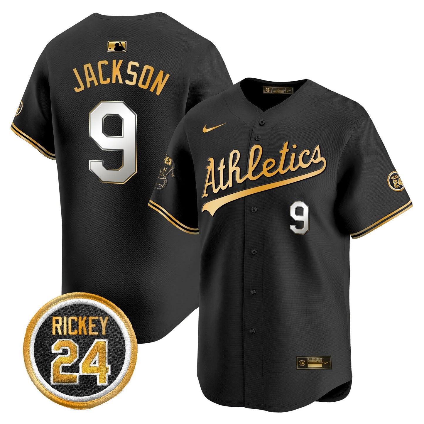OAK Rickey Henderson Patch Vapor Premier Limited Jersey - All Stitched