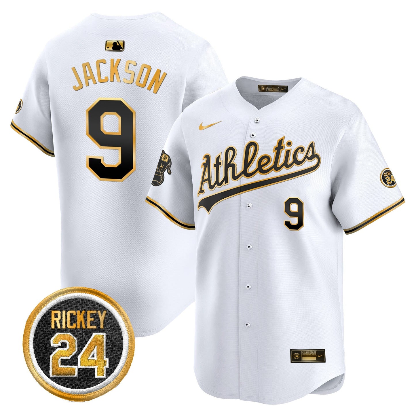 OAK Rickey Henderson Patch Vapor Premier Limited Jersey - All Stitched