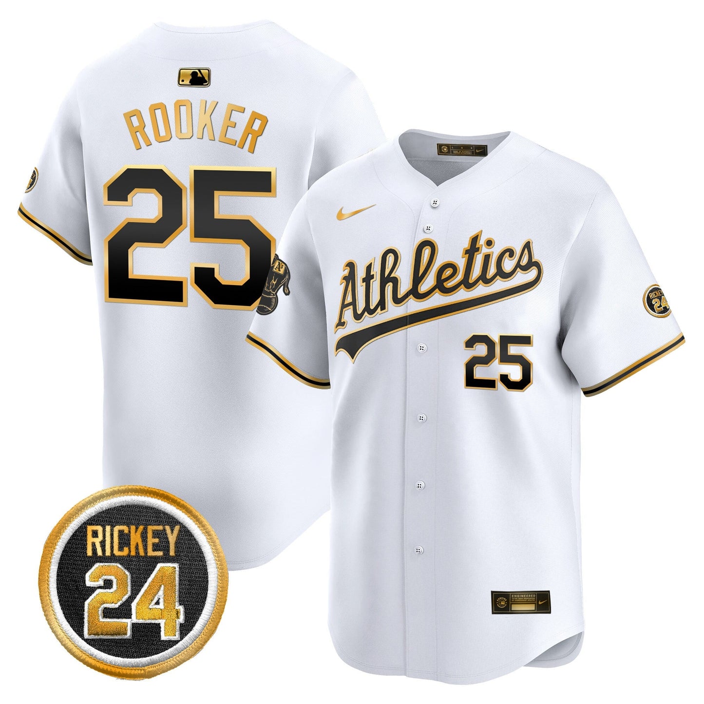 OAK Rickey Henderson Patch Vapor Premier Limited Jersey - All Stitched