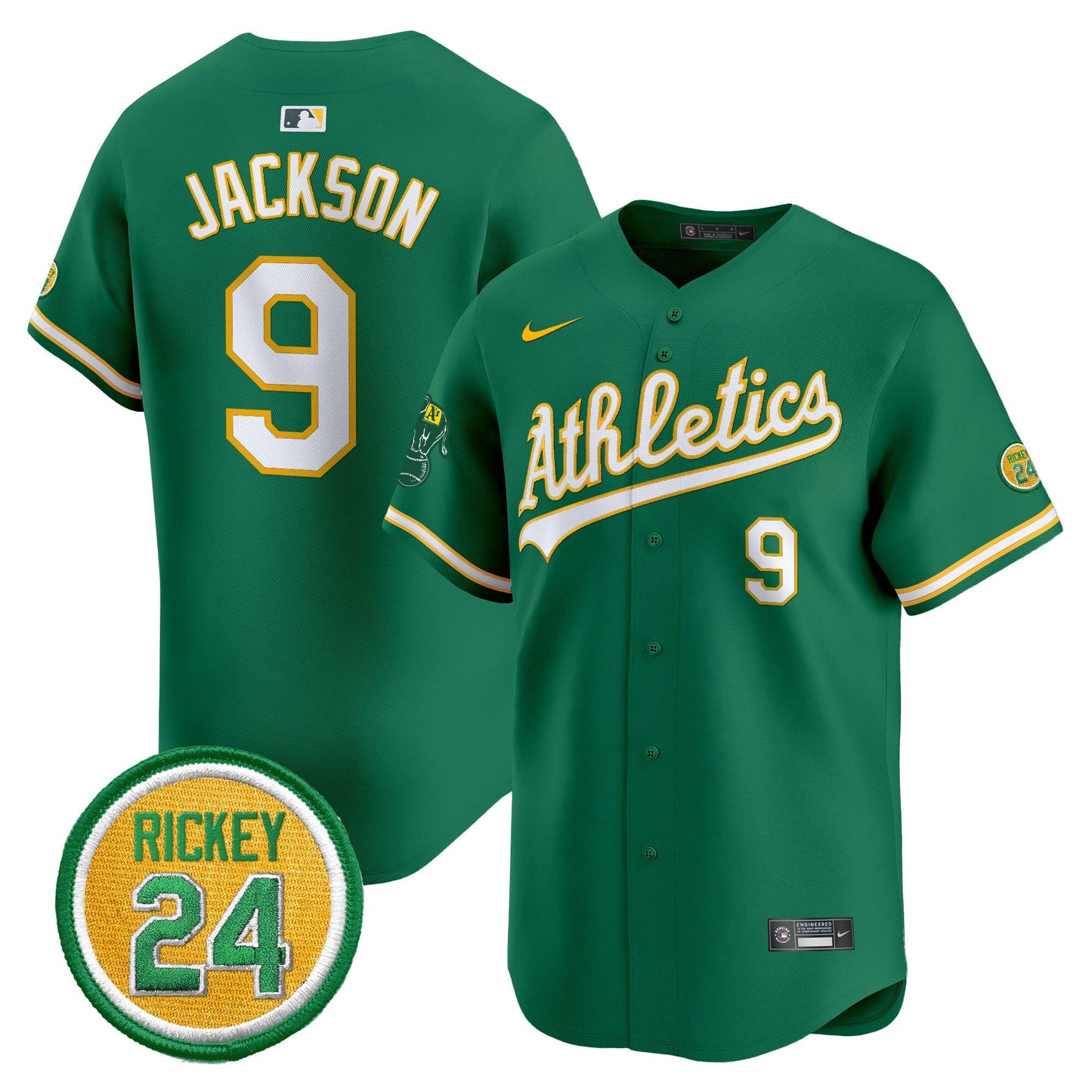 OAK Rickey Henderson Patch Vapor Premier Limited Jersey - All Stitched
