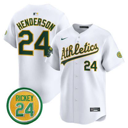 OAK Rickey Henderson Patch Vapor Premier Limited Jersey - All Stitched