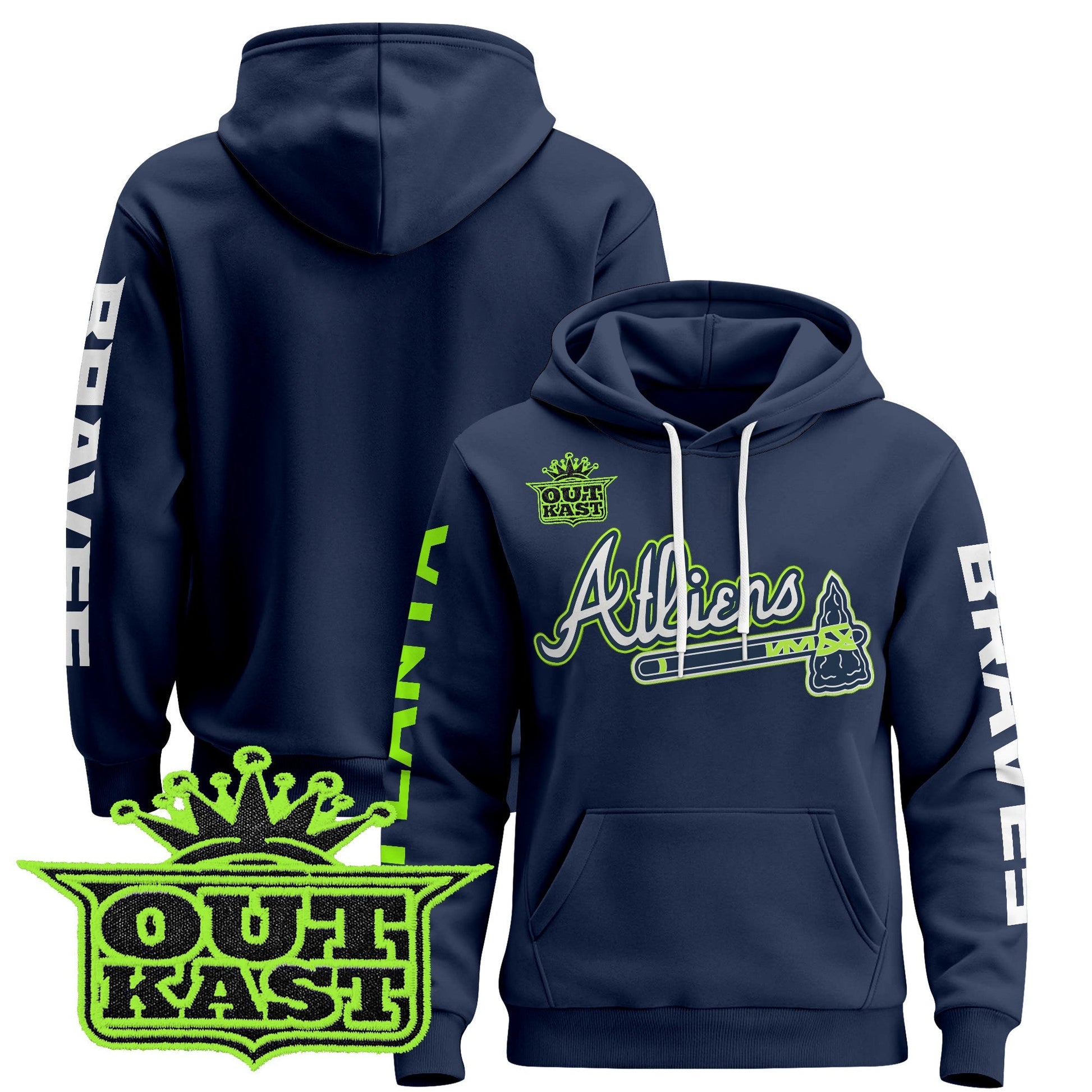 Men's Atlanta Braves 2025 Atliens Pullover Hoodie - All Stitched
