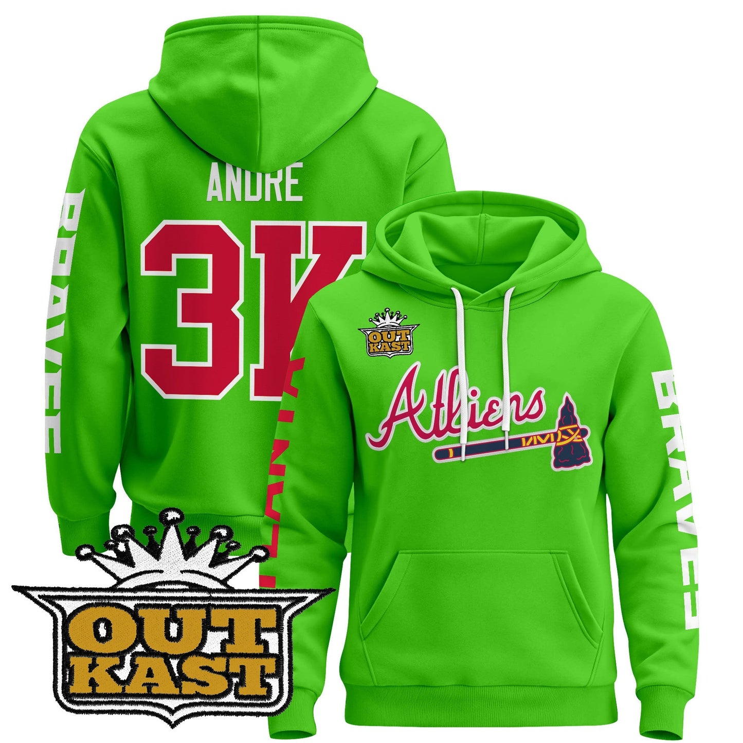 Men's Atlanta Braves 2025 Atliens Pullover Hoodie - All Stitched