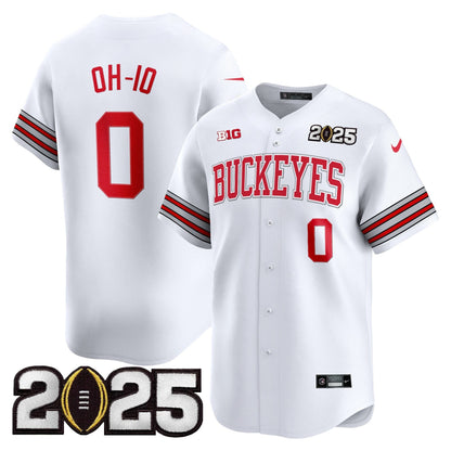 Men's Ohio State Buckeyes 'Heritage Stripe' 2025 CFP Final Patch Vapor Baseball Jersey - All Stitched
