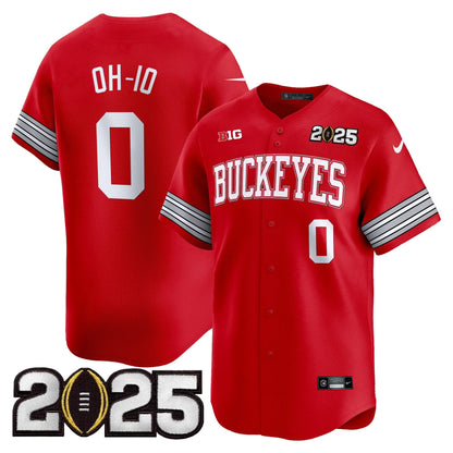 Men's Ohio State Buckeyes 'Heritage Stripe' 2025 CFP Final Patch Vapor Baseball Jersey - All Stitched