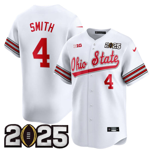 Men's Ohio State Buckeyes 'Heritage Stripe' 2025 CFP Final Patch Vapor Baseball Jersey V2 - All Stitched