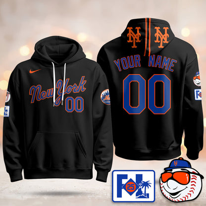 Custom Name New York Mets Blue Road 2025 Hoodie - All Stitched