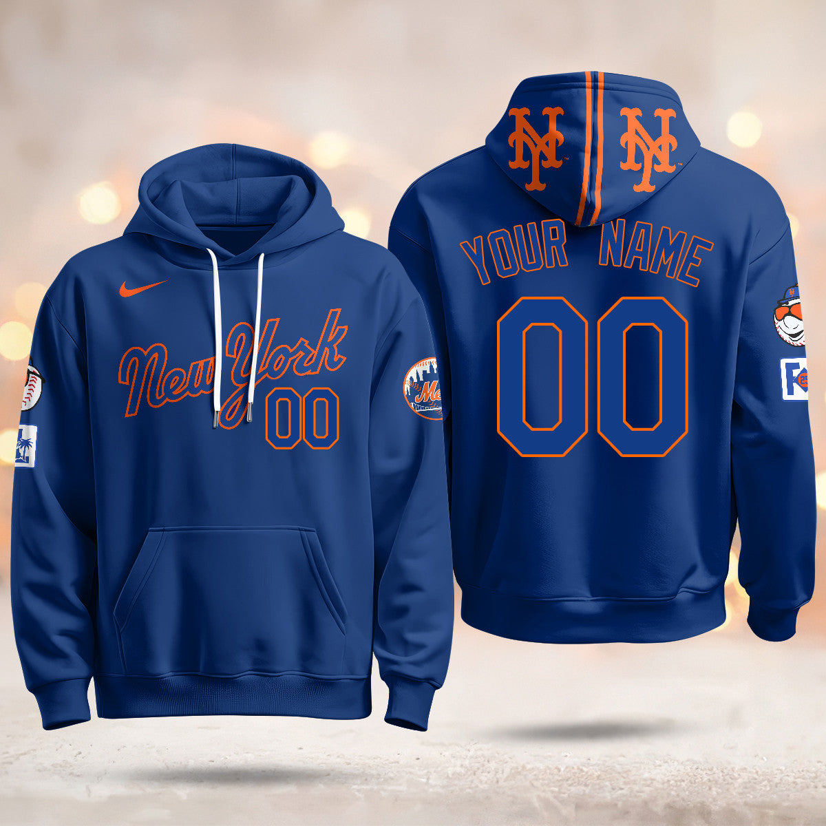 Custom Name New York Mets Blue Road 2025 Hoodie - All Stitched