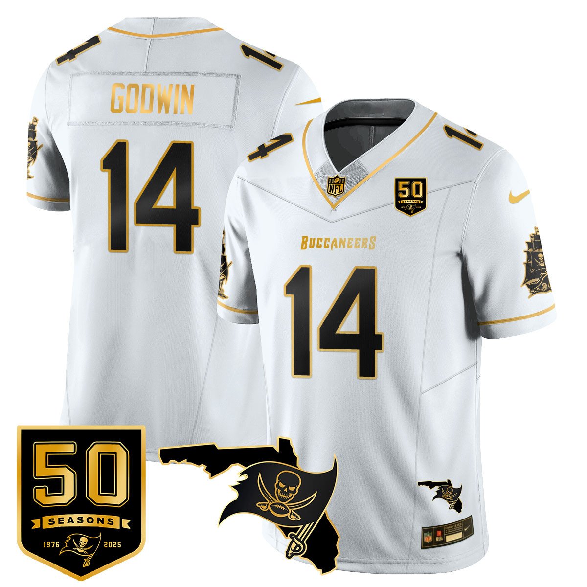 Men's Tampa Bay Buccaneers 50th Season Limited Jersey - All Stitched