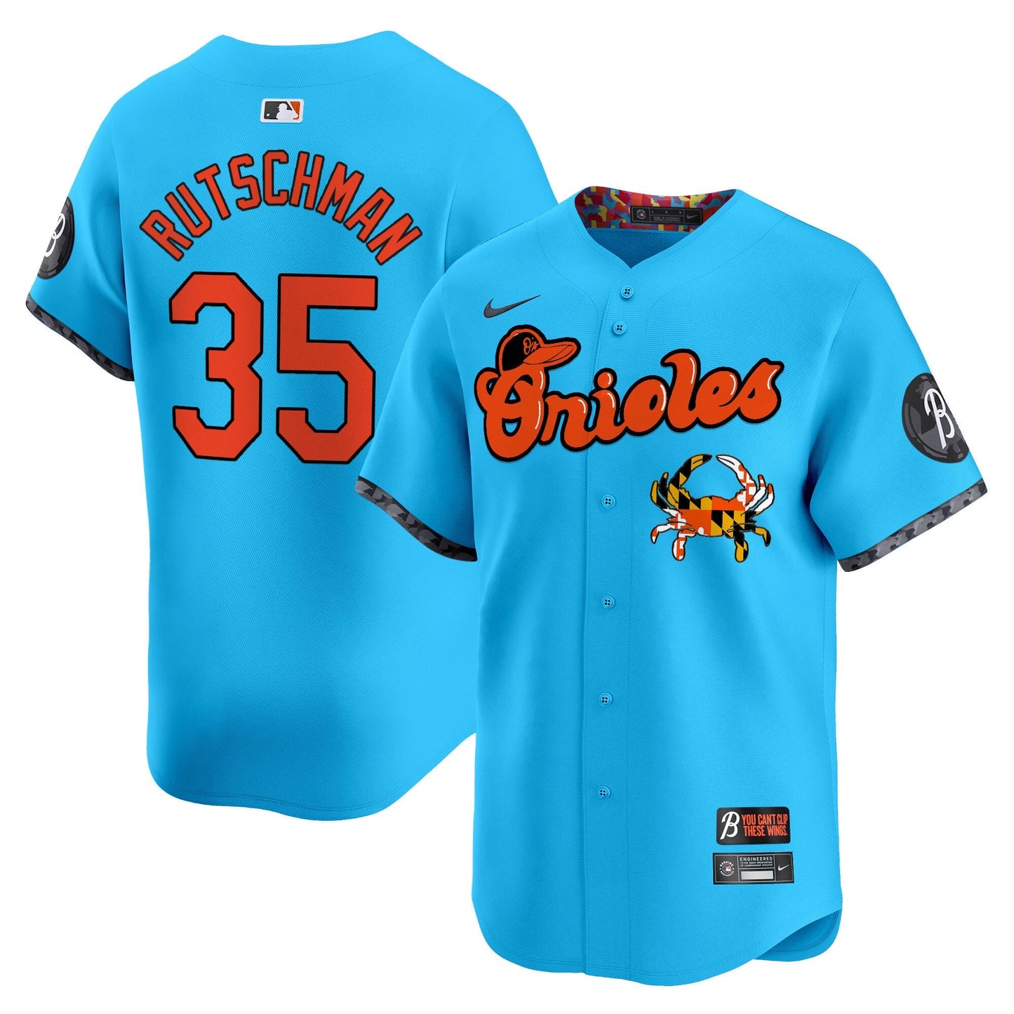 Men's Baltimore Orioles Maryland Blue Crab Vapor Premier Limited Jersey - All Stitched