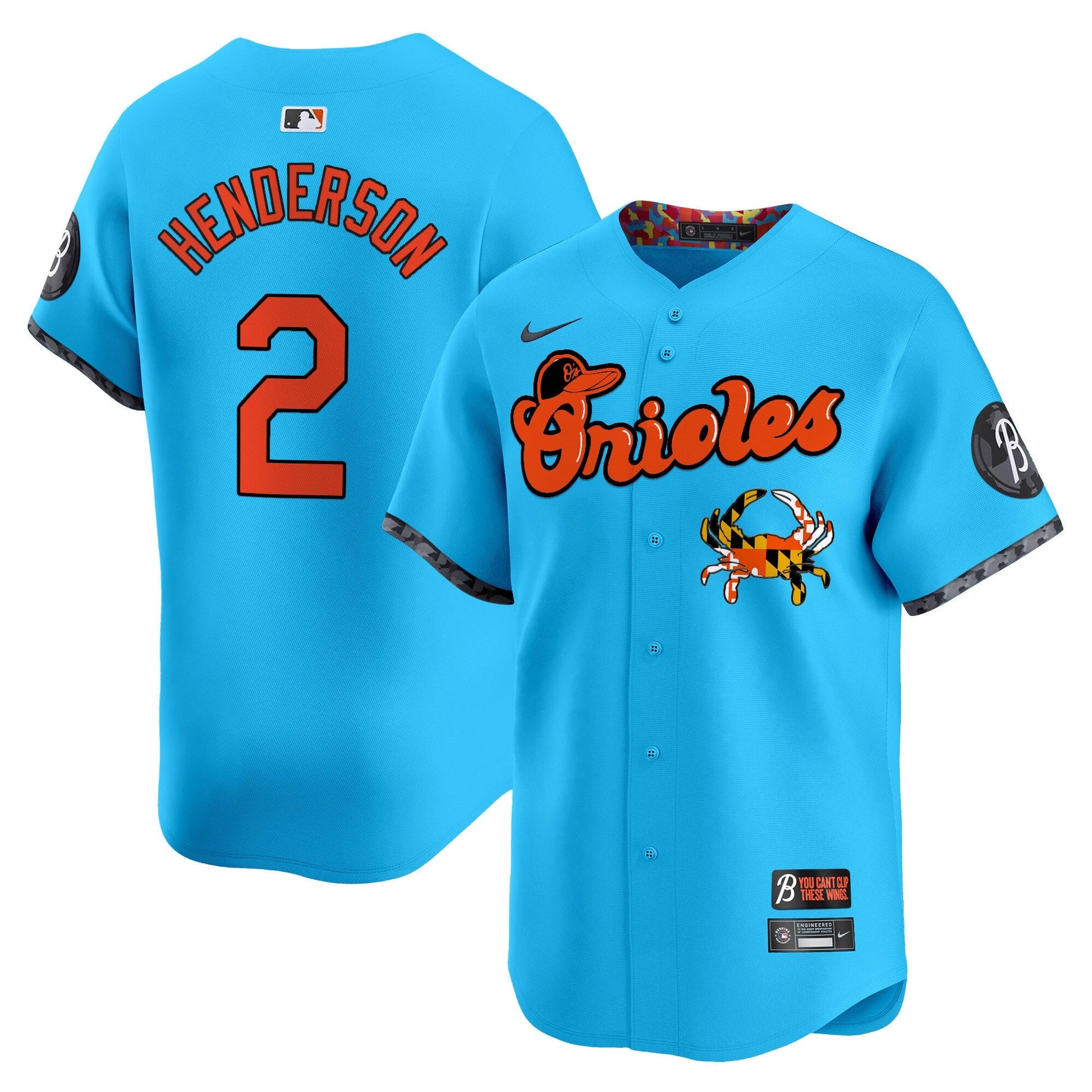 Men's Baltimore Orioles Maryland Blue Crab Vapor Premier Limited Jersey - All Stitched