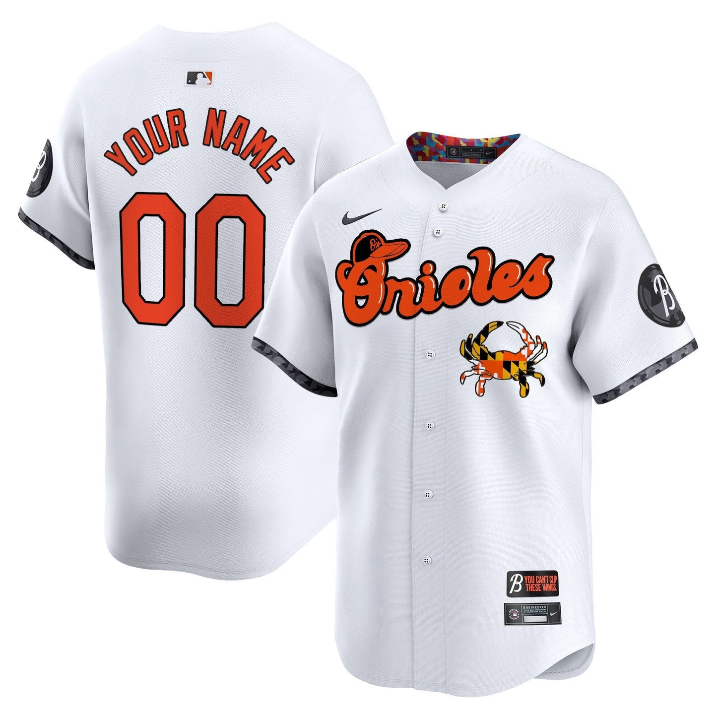 Baltimore Orioles Maryland Blue Crab Vapor Premier Limited Custom Jersey - All Stitched