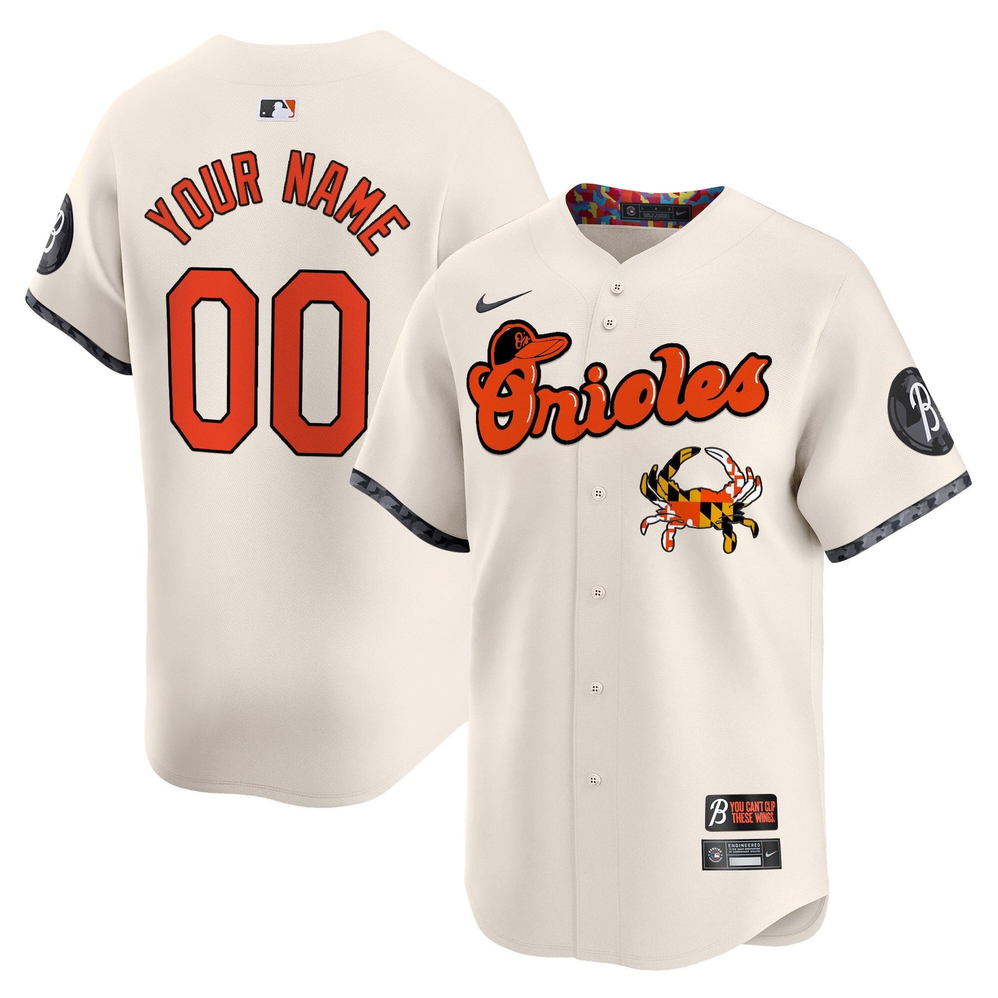 Baltimore Orioles Maryland Blue Crab Vapor Premier Limited Custom Jersey - All Stitched