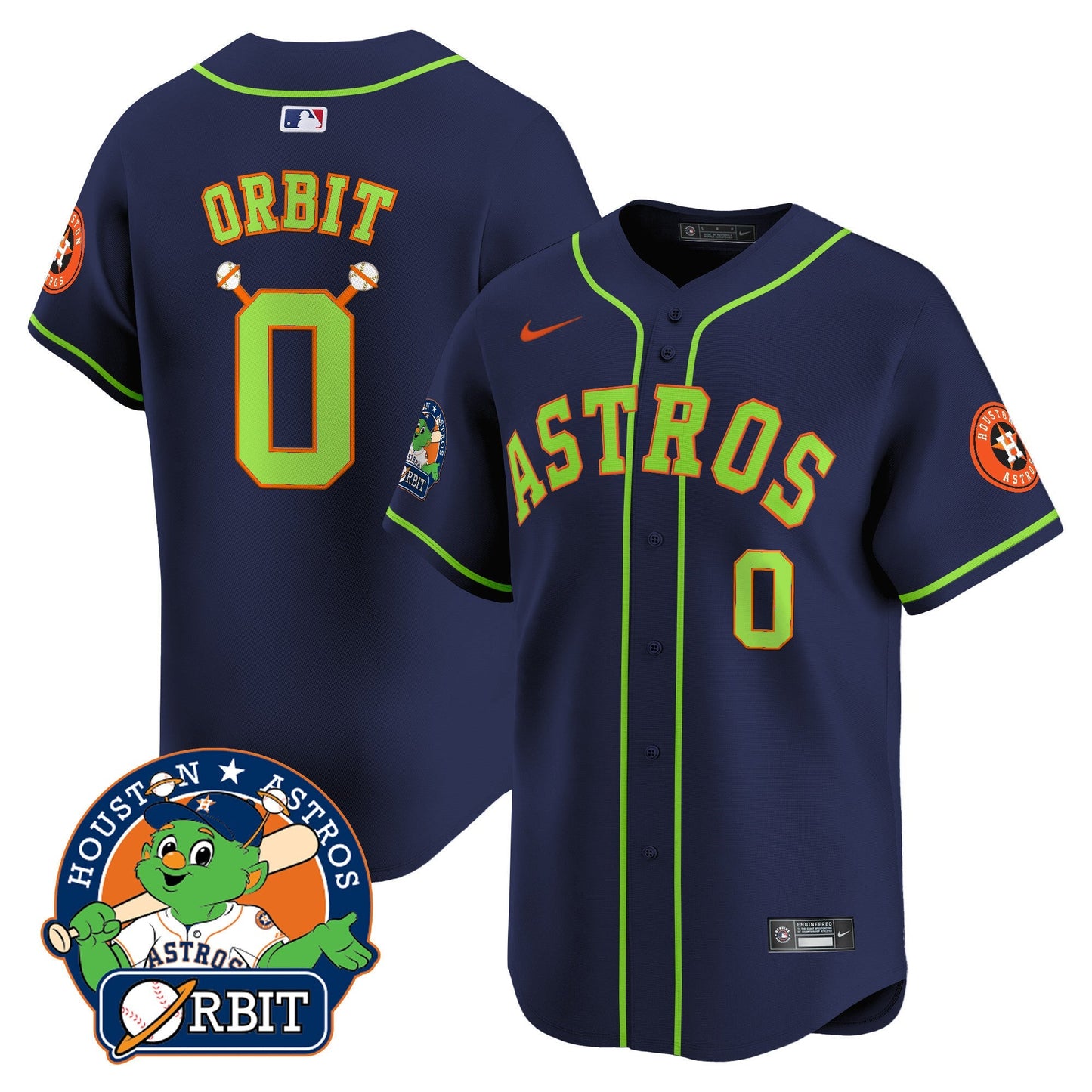 Men's Astros Orbit Patch Vapor Premier Limited Jersey V2 - All Stitched