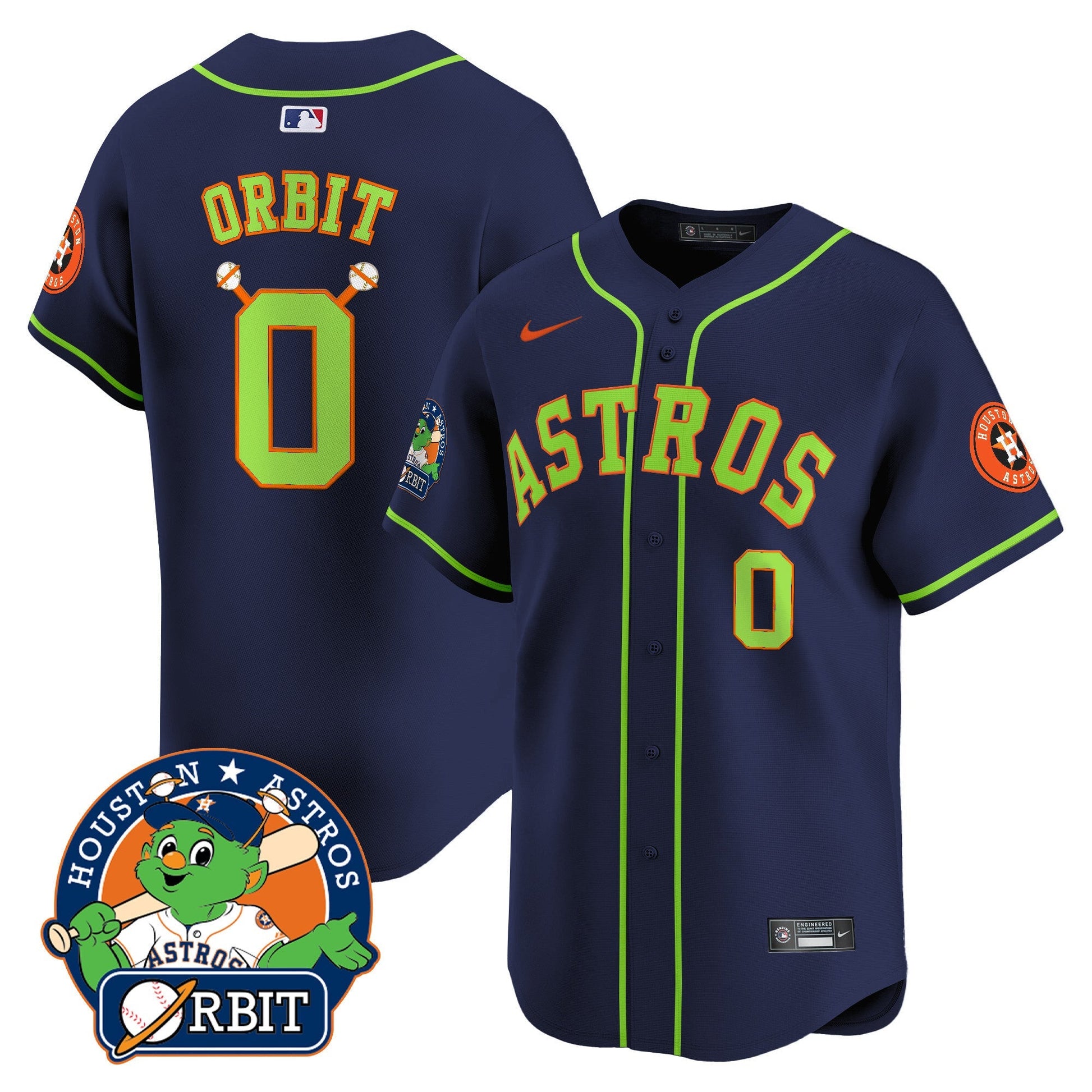 Men's Astros Orbit Patch Vapor Premier Limited Jersey V2 - All Stitched