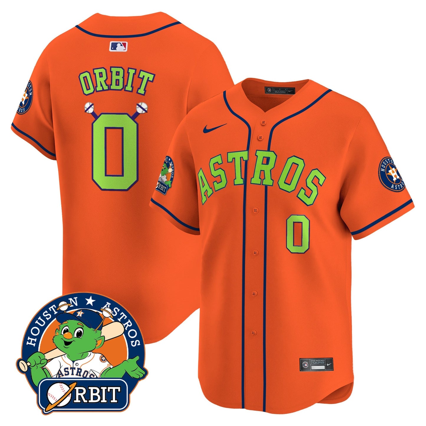 Men's Astros Orbit Patch Vapor Premier Limited Jersey V2 - All Stitched