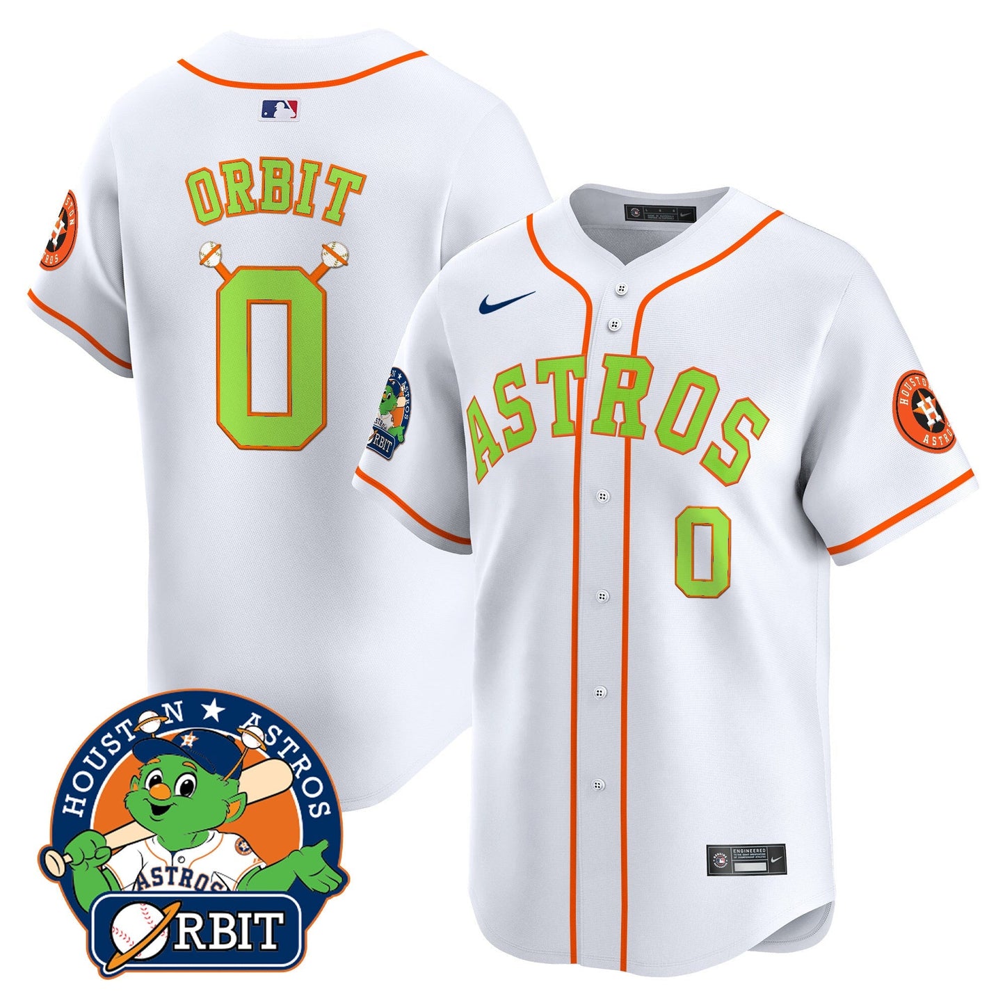 Men's Astros Orbit Patch Vapor Premier Limited Jersey V2 - All Stitched