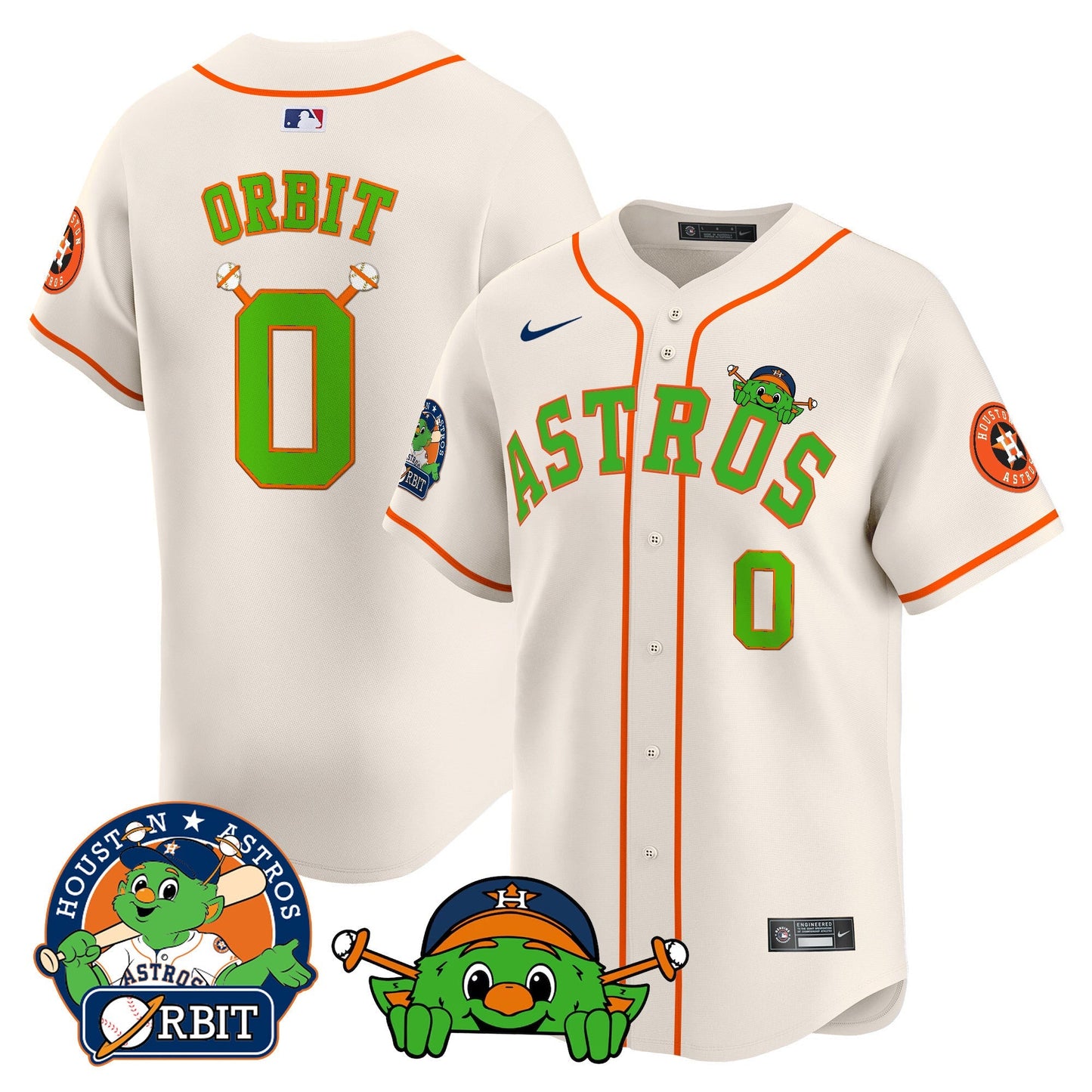 Men's Astros Orbit Patch Vapor Premier Limited Jersey V3 - All Stitched