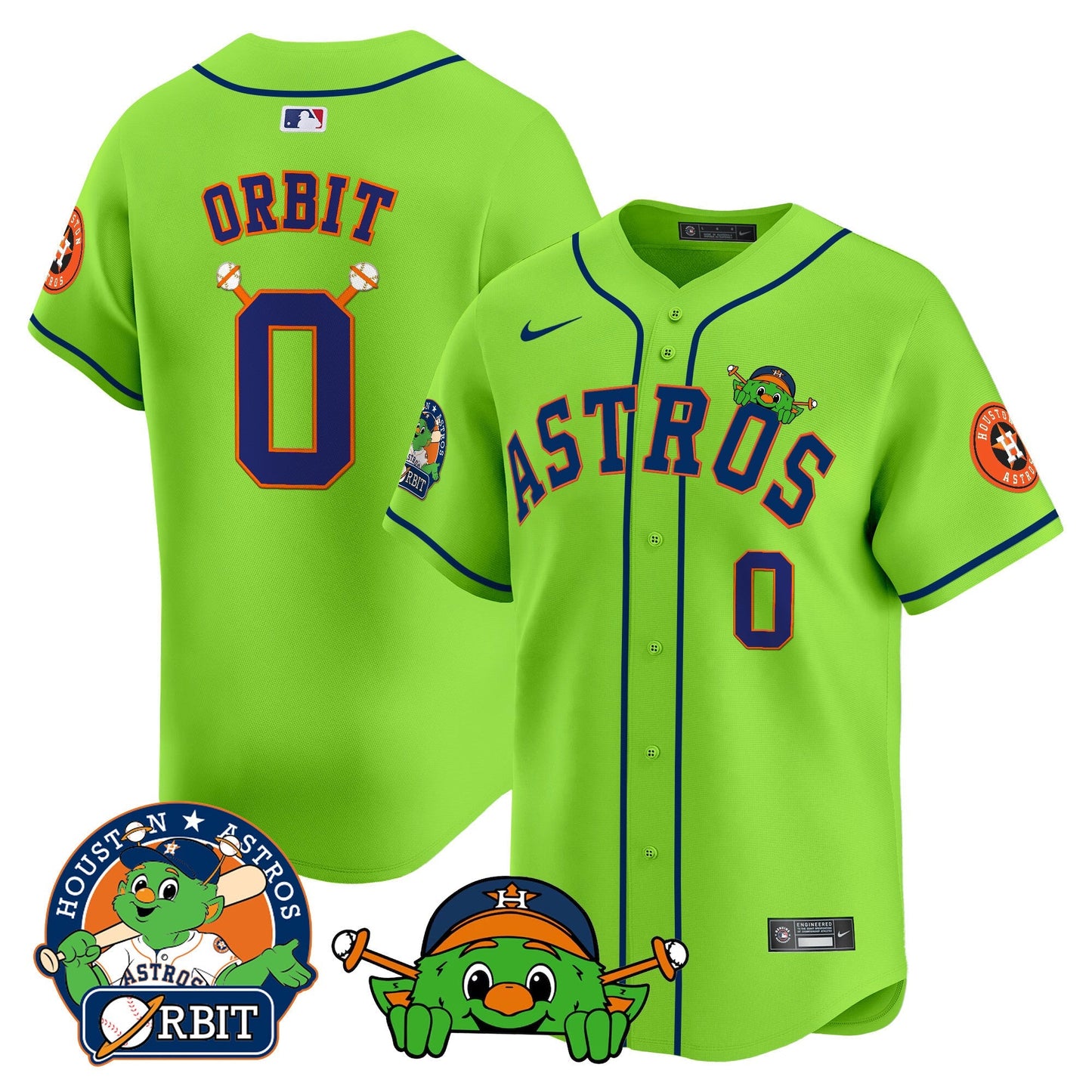 Men's Astros Orbit Patch Vapor Premier Limited Jersey V3 - All Stitched